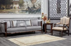 Casa Padrino Luxus Barock Sessel Gold / Silber / Dunkelbraun - Prunkvoller Wohnzimmer Sessel - Barockstil Wohnzimmer Möbel - Luxus Möbel im Barockstil - Barock Einrichtung - Edel & Prunkvoll