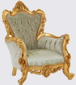 Casa Padrino Luxus Barock Sessel Grün / Gold 100 x 100 x H. 122 cm - Handgefertigter Wohnzimmer Sessel mit elegantem Muster - Barock Wohnzimmer Möbel - Edel & Prunkvoll