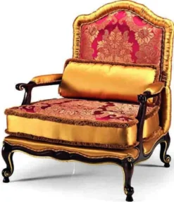 Casa Padrino Luxus Barock Sessel Bordeauxrot / Gold / Dunkelbraun - Barockstil Wohnzimmer Sessel - Barock Möbel - Barock Wohnzimmer & Hotel Möbel - Luxus Qualität - Made in Italy