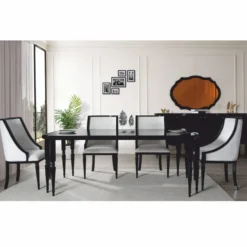 Casa Padrino Luxus Barock Sideboard mit Spiegel Schwarz 215 cm - Barock Möbel