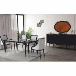 Casa Padrino Luxus Barock Sideboard mit Spiegel Schwarz 215 cm - Barock Möbel