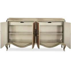 Casa Padrino Luxus Barock Sideboard Braun / Champagner-Gold 183 cm - Barock Möbel