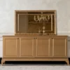 Casa Padrino Luxus Barock Sideboard mit Spiegel Gold - Luxus Möbel Möbel im Barockstil - Barock Möbel - Barock Einrichtung - Edel & Prunkvoll
