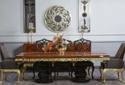 Casa Padrino Luxus Barock Sideboard Braun / Schwarz / Gold - Prunkvoller Massivholz Schrank mit 3 Türen und 3 Schubladen - Luxus Möbel im Barockstil - Barock Möbel - Edel & Prunkvoll