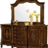 Casa Padrino Luxus Barock Sideboard mit Spiegel Dunkelbraun - Luxus Möbel Möbel im Barockstil - Barock Möbel - Barock Einrichtung - Edel & Prunkvoll
