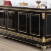 Casa Padrino Luxus Barock Sideboard Schwarz / Gold - Prunkvoller Massivholz Schrank mit 4 Türen - Barock Möbel - Edel & Prunkvoll