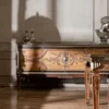 Casa Padrino Luxus Barock Sideboard mit 4 Türen Naturfarben / Beige / Braun / Silber - Edler Massivholz Schrank im Barockstil - Barock Möbel