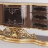 Casa Padrino Luxus Barock Sideboard Braun / Antik Gold 305 x 50 x H. 115 cm - Prunkvoller Wohnzimmer Schrank - Edel & Prunkvoll