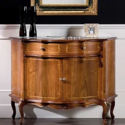 Casa Padrino Luxus Barock Sideboard Braun - Prunkvoller Massivholz Schrank mit 2 Türen und Schublade - Barock Wohnzimmer & Hotel Möbel - Luxus Qualität - Made in Italy