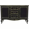 Casa Padrino Luxus Barock Sideboard Schwarz / Gold 180 cm - Barock Möbel