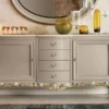 Casa Padrino Luxus Barock Sideboard Grau / Braun / Creme / Gold - Handgefertigter Massivholz Schrank - Barock Möbel - Luxus Möbel Möbel im Barockstil - Luxus Qualität - Made in Italy