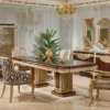 Casa Padrino Luxus Barock Sideboard und 3 Wandspiegel Dunkelbraun / Grau / Gold - Barock Möbel