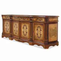 Casa Padrino Luxus Barock Sideboard Braun / Naturfarben 233 cm - Barock Möbel