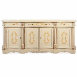 Casa Padrino Luxus Barock Sideboard Creme / Braun 233 cm - Barock Möbel