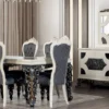 Casa Padrino Luxus Barock Sideboard Schwarz / Silber 230 cm - Barock Möbel