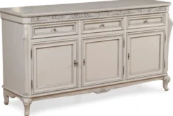 Casa Padrino Luxus Barock Sideboard Grau - Prunkvoller Massivholz Schrank mit 3 Schubladen und 3 Türen - Luxus Möbel im Barockstil - Barock Möbel - Edel & Prunkvoll