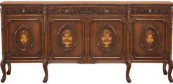 Casa Padrino Luxus Barock Sideboard Braun - Prunkvoller Massivholz Schrank mit 3 Schubladen und 4 Türen - Barock Möbel - Edel & Prunkvoll