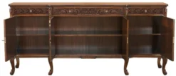 Casa Padrino Luxus Barock Sideboard Braun - Prunkvoller Massivholz Schrank mit 3 Schubladen und 4 Türen - Barock Möbel - Edel & Prunkvoll