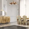 Casa Padrino Luxus Barock Sideboard Antik Gold - Barockstil Massivholz Schrank mit 4 Türen - Luxus Esszimmer Möbel im Barockstil - Barock Esszimmer Möbel - Barock Küchen Möbel
