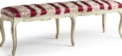 Casa Padrino Luxus Barock Sitzbank Bordeauxrot / Beige / Creme 164 cm - Barock Möbel - Made in Italy
