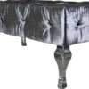 Casa Padrino Luxus Barock Sitzhocker Grau / Silber - Designer Sitzbank - Hocker - Luxus Qualität