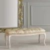 Casa Padrino Luxus Barock Sitzbank Gold / Weiß / Beige - Handgefertigte Bank im Barockstil - Italienische Barock Möbel - Luxus Möbel im Barockstil - Luxus Qualität - Made in Italy