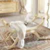 Casa Padrino Luxus Barock Sitzbank Creme / Gold / Grau - Handgefertigte Bank im Barockstil - Italienische Barock Möbel - Luxus Möbel im Barockstil - Luxus Qualität - Made in Italy