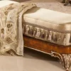 Casa Padrino Luxus Barock Sitzbank Gold / Braun / Gold - Prunkvolle Massivholz Bank im Barockstil - Barock Möbel - Barock Einrichtung - Luxus Möbel im Barockstil - Edel & Prunkvoll