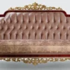 Casa Padrino Luxus Barock Sofa Rosa / Braun / Silber / Gold 240 x 90 x H. 116 cm - Prunkvolles Wohnzimmer Sofa mit elegantem Muster - Möbel im Barockstil