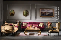 Casa Padrino Luxus Barock Sofa Beige / Schwarz / Gold 250 x 110 x H. 90 cm - Prunkvolles Wohnzimmer Sofa - Barockmöbel