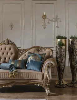 Casa Padrino Luxus Barock Sofa Braun / Gold 260 x 90 x H. 125 cm - Prunkvolles Wohnzimmer Sofa mit dekorativen Kissen - Barock Möbel