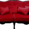 Casa Padrino Luxus Barock Sofa Bordeaux / Schwarz - Luxus Barock Möbel - Made in France - Hotel Restaurant Möbel - Luxury Collection