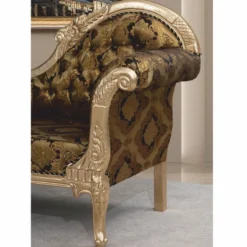 Casa Padrino Luxus Barock Sofa Rechte Seite Gold / Schwarz / Silber 210 cm - Barock Möbel
