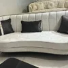 Casa Padrino Luxus Barock Sofa Creme / Schwarz / Gold 245 cm - Barockstil Wohnzimmer Möbel