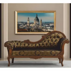 Casa Padrino Luxus Barock Sofa Rechte Seite Gold / Schwarz / Braun 210 cm - Barock Möbel