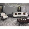 Casa Padrino Luxus Barock Sofa Creme / Schwarz / Gold 265 cm - Barock Möbel