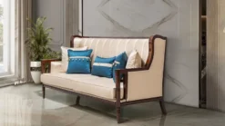 Casa Padrino Luxus Barock Sofa Beige / Dunkelbraun 230 cm