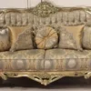 Casa Padrino Luxus Barock Sofa Gold / Grün / Gold - Prunkvolles Wohnzimmer Sofa mit elegantem Muster - Barock Wohnzimmer Möbel