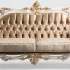 Casa Padrino Luxus Barock Sofa Braun / Silber / Weiß / Gold - Handgefertigtes Wohnzimmer Sofa mit elegantem Muster - Barock Wohnzimmer Möbel - Edel & Prunkvoll