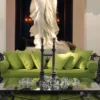 Casa Padrino Luxus Barock Sofa Grün / Schwarz 212 x 87 x H. 77 cm - Handgeschmiedetes Schmiedeeisen Sofa mit Kissen - Wohnzimmer Sofa - Garten Sofa - Terrassen Sofa - Barock Möbel