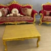 Casa Padrino Luxus Barock Sofa Bordeauxrot / Mehrfarbig / Gold - Prunkvolles Wohnzimmer Sofa mit elegantem Muster und Glitzersteinen - Wohnzimmer Möbel - Barock Möbel - Edel & Prunkvoll