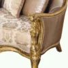 Casa Padrino Luxus Barock Sofa Beige / Gold - Prunkvolles Wohnzimmer Sofa mit Muster - Barock Wohnzimmer Möbel - Edel & Prunkvoll