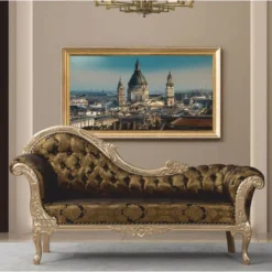 Casa Padrino Luxus Barock Sofa Linke Seite Gold / Schwarz / Silber 210 cm - Barock Möbel