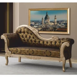Casa Padrino Luxus Barock Sofa Linke Seite Gold / Schwarz / Silber 210 cm - Barock Möbel