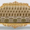 Casa Padrino Luxus Barock Sofa Grün / Grau / Gold 235 x 95 x H. 110 cm - Handgefertigtes Wohnzimmer Sofa mit elegantem Muster - Barock Wohnzimmer Möbel - Edel & Prunkvoll