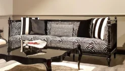 Casa Padrino Luxus Barock Sofa Zebra / Schwarz - Handgefertigtes Wohnzimmer Sofa im Barockstil - Edle Barock Wohnzimmer Möbel