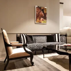 Casa Padrino Luxus Barock Sofa Zebra / Schwarz - Handgefertigtes Wohnzimmer Sofa im Barockstil - Edle Barock Wohnzimmer Möbel