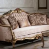 Casa Padrino Luxus Barock Sofa Rosa / Gold - Handgefertigtes Wohnzimmer Sofa mit dekorativen Kissen - Wohnzimmer Möbel - Barock Möbel