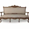 Casa Padrino Luxus Barock Sofa Grau / Dunkelbraun / Gold 217 cm - Made in Italy