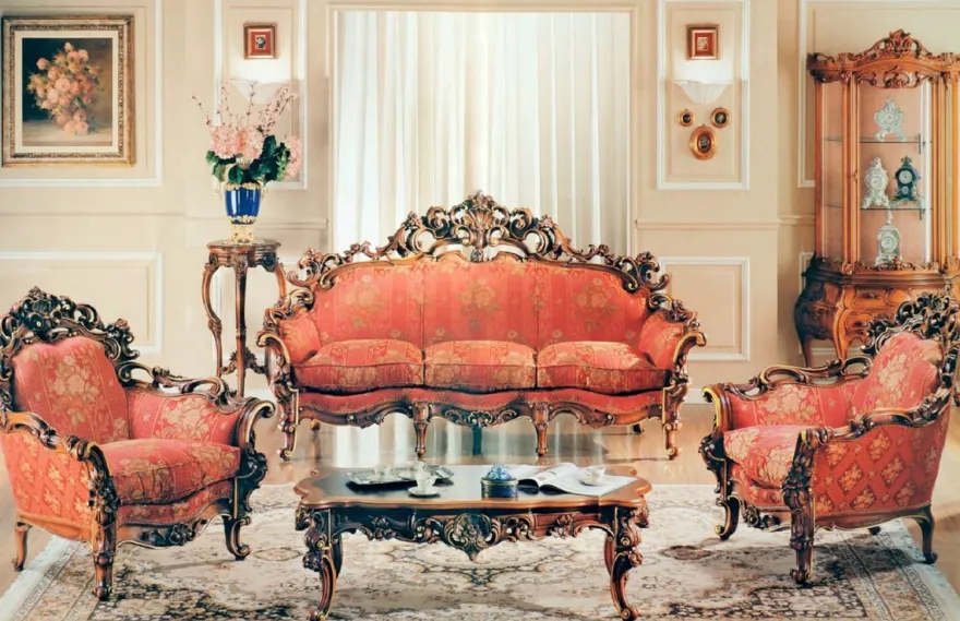 Casa Padrino Luxus Barock Sofa Rot / Braun / Gold - Prunkvolles Wohnzimmer Sofa mit elegantem Muster - Barock Wohnzimmer & Hotel Möbel - Erstklassische Qualität - Made in Italy